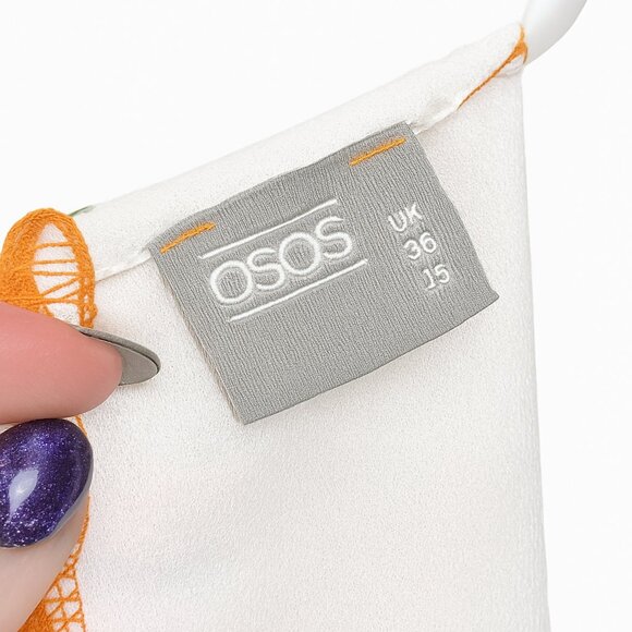 ASOS Orange Floral Ruffle Hem Midi Dress – Size US 6 – Garden Party Wedding Gues - Picture 3 of 3